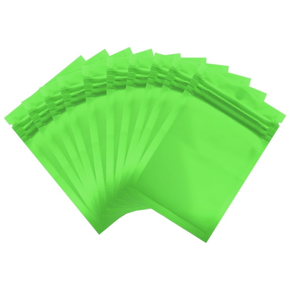 Uxcell Resealable Packaging Bags for Small Business, Matte Smell Proof Bags Aluminum Sealable Foil Flat Pouch Green
