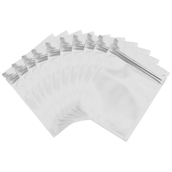 Uxcell Resealable Packaging Bags for Small Business, Glossy Smell Proof Bag Aluminum Sealable Foil Flat Pouches White