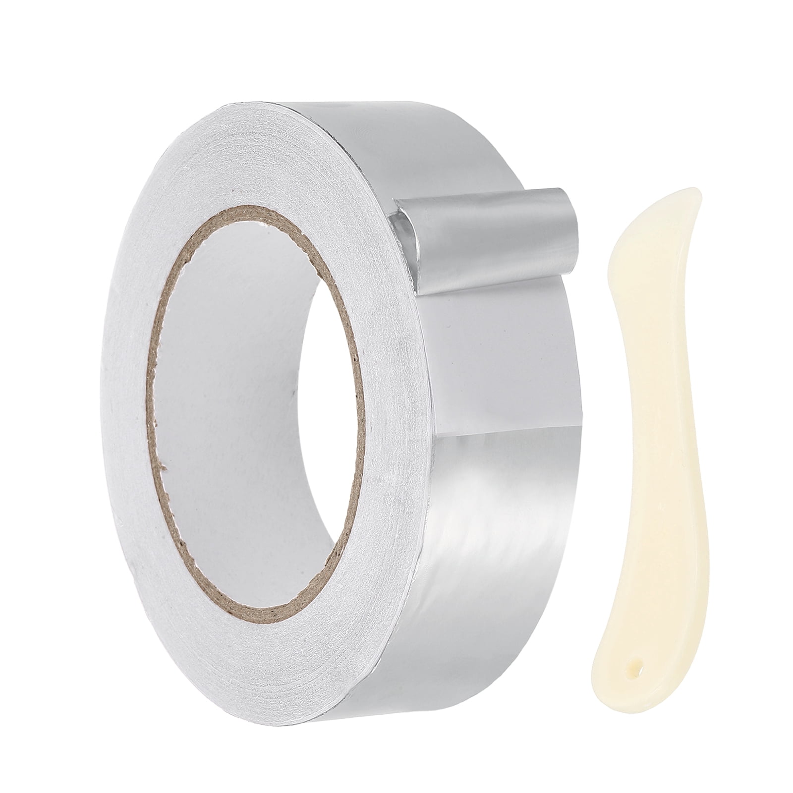 Uxcell Aluminum Foil Tape (1.4" x 164Feet, 2mil) - Heavy Duty Waterproof Silver Metal Duct Tape High Temperature HVAC Heat Patch with Tool, for Ducting/HVAC/Metal Insulation and Repair