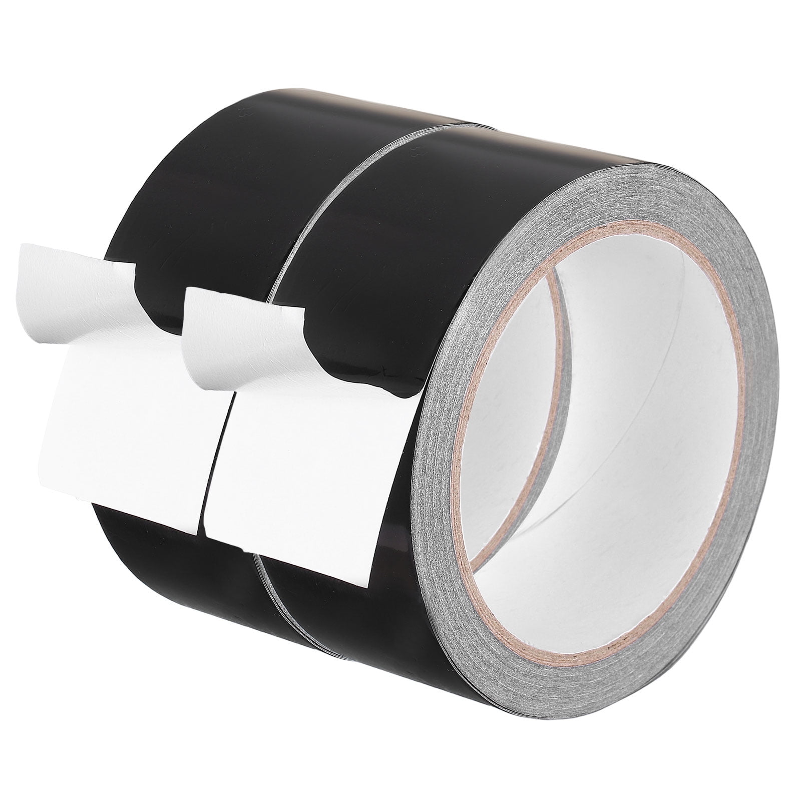 Uxcell Aluminum Foil Tape (1.57" x 66ft, 2.76mil, Black) (2 Roll) Heat Resistant Metal Tape, for HVAC Sealing Patching Hot Cold Air Ducts