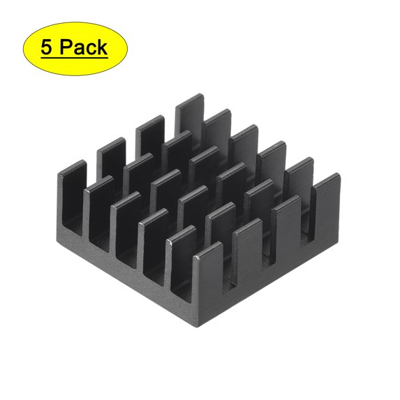 Uxcell Aluminum Heatsink Electronic Radiators for MOS IC Chip Black 0.59 x 0.59 x 0.26 inch 5 Pack