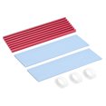 thumbnail image 1 of Uxcell Aluminum Heatsink Kit 70mmx22mmx3mm Red with Silicone Thermal Pads for M.2, for 2280 SSD, 1 of 4