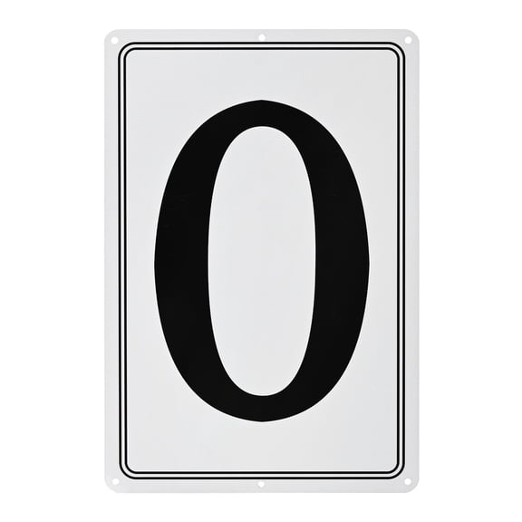 Uxcell Aluminum Letter Sign O, 11.8 Inch House Numbers and Metal Letters, Parking Spot Letter Signs, Metal Letter Wall Decor [Black Text On White]