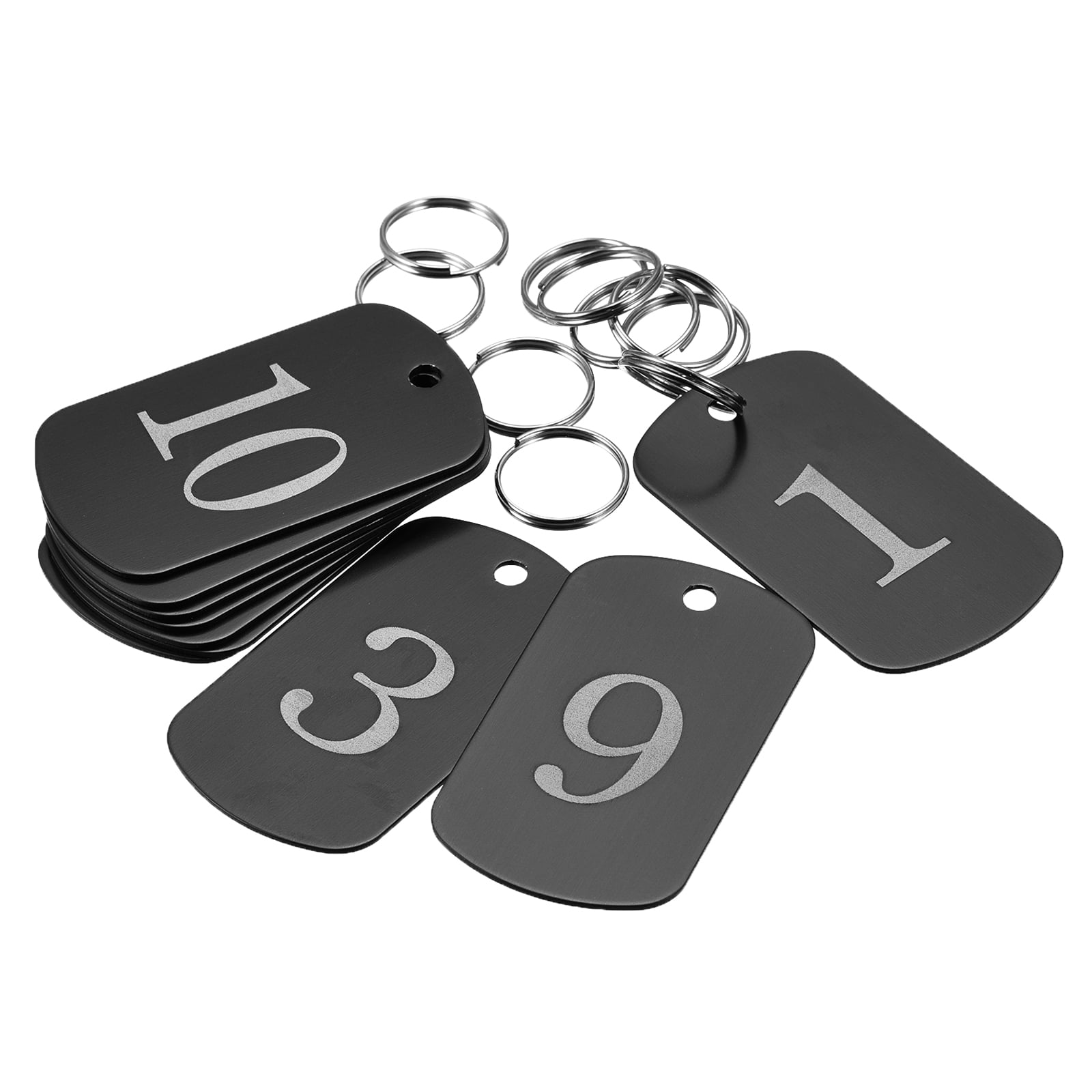Uxcell Aluminum Metal Key Tag, Number Tag, ID Tag with Ring Rectangle