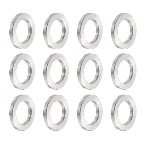 Uxcell Aluminum Spacer Screw Bushing Plain Finish Round Metal Spacer 12Pcs 10.2mm Bore x 16mm OD x 2mm Length Silver Tone