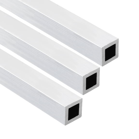 Uxcell Aluminum Square Tubing,0.24"x0.24"x10" Long 0.04" Wall Thick 6063 Aluminum Square Tube Seamless Structural Metal Profile Hardware for Construction DIY Home Decor Furniture 3pcs