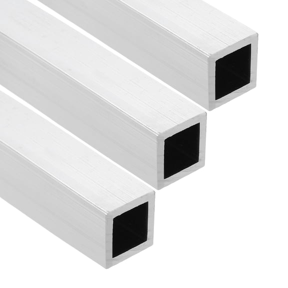 Uxcell Aluminum Square Tubing,0.59"x0.59"x10" Long 0.08" Wall Thick 6063 Aluminum Square Tube Seamless Structural Metal Profile Hardware for Construction DIY Home Decor Furniture 3pcs