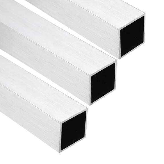 Uxcell Aluminum Square Tubing,0.98"x0.98"x10" Long 0.06" Wall Thick 6063 Aluminum Square Tube Seamless Structural Metal Profile Hardware for Construction DIY Home Decor Furniture 3pcs