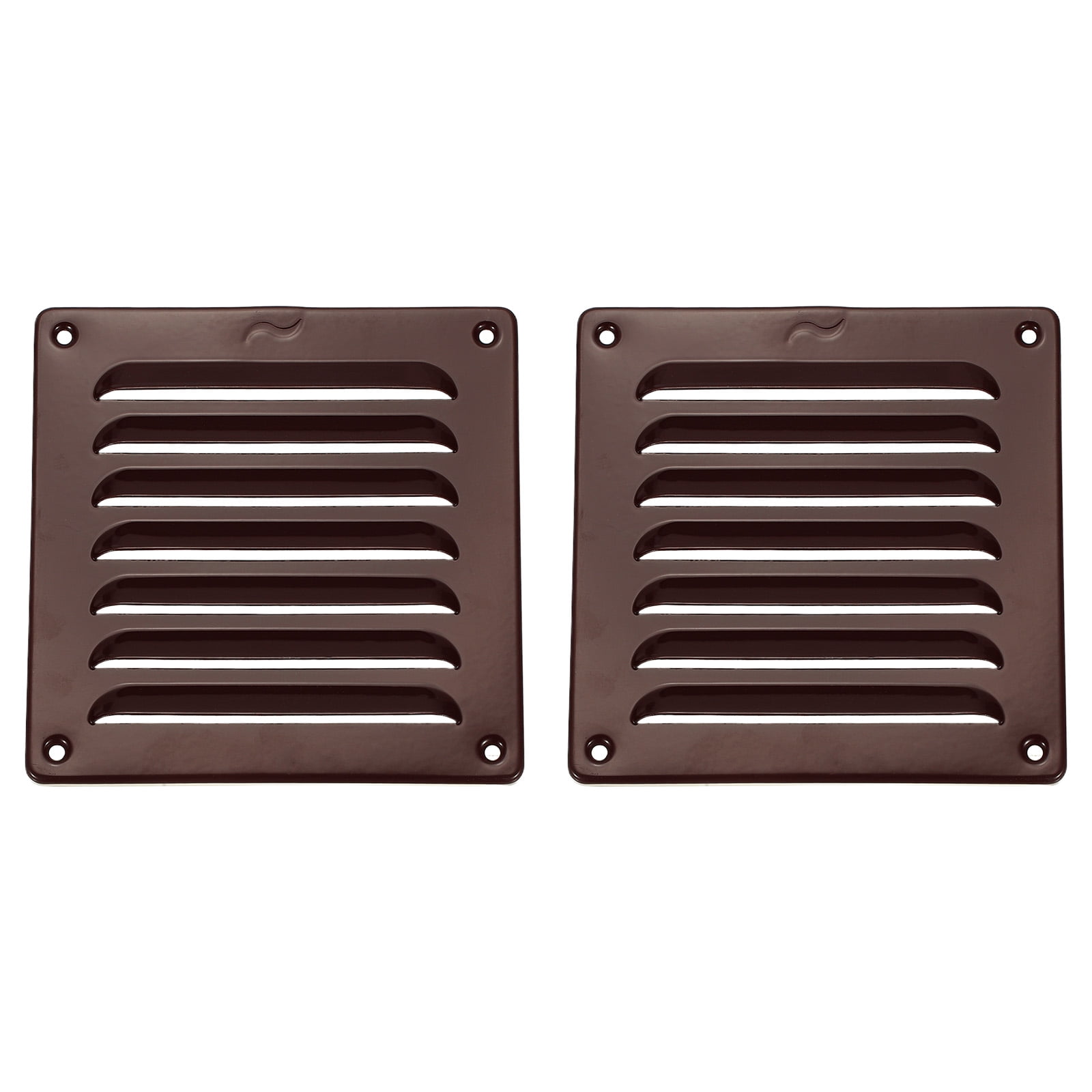 Uxcell Aluminum Vent Cover, Screen Air Grille Ventilation Cover HVAC Louvered Grill for Home Kitchen Fireplace 6x6 Inch Brown