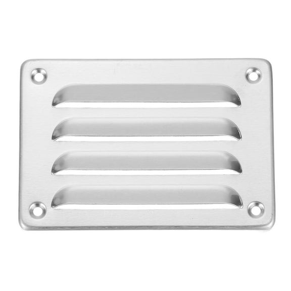 Uxcell Aluminum Vent Cover, Screen Air Grille Ventilation Cover HVAC Louvered Grill for Home Kitchen Fireplace Silver 5x3.5 Inch