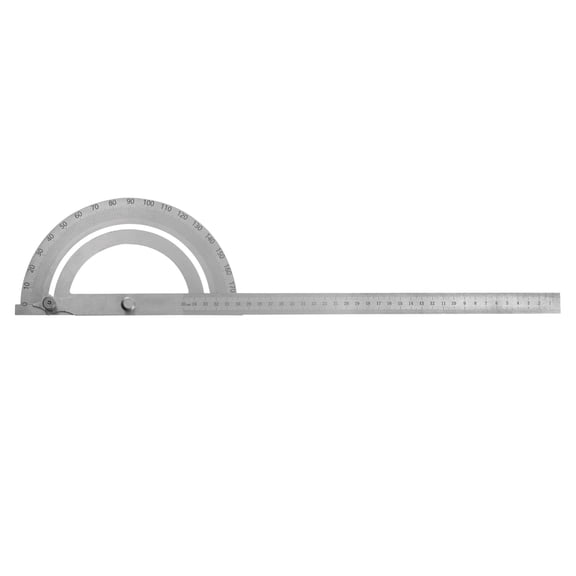 Uxcell Angle Protractor 180 Degree Stainless Steel Angle Gauge Adjustable Ruler Measuring Tool with 350mm Arm