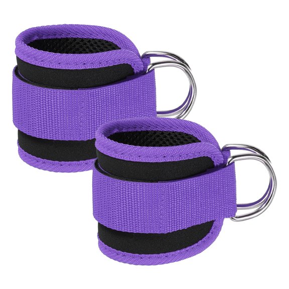 Uxcell Ankle Strap for Cable Machine Gym Cable Kickback Ankle Wraps Exercise Attachment for Glute Workouts Purple 24 x 8 cm