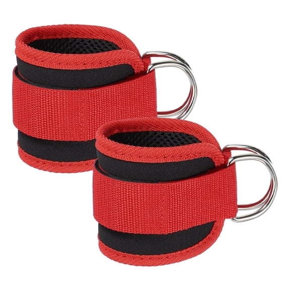 Uxcell Ankle Strap for Cable Machine Gym Cable Kickback Ankle Wraps Exercise Attachment for Glute Workouts Red 24 x 8 cm