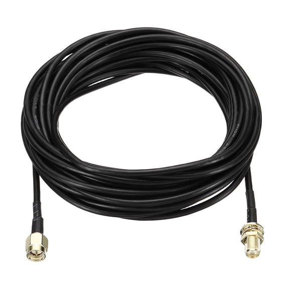 Uxcell Antenna Extension Cable, 16.4FT RP-SMA Female to RP-SMA Male RG174 Coaxial Cable Bulkhead Mount Connectors for Wireless LAN Routers Bridge Cellular Antenna Extension