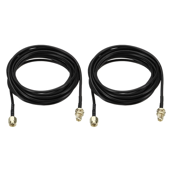 Uxcell Antenna Extension Cable, 2Pcs 9.8FT RP-SMA Male to RP-SMA Female RG174 Coaxial Cable Bulkhead Mount Connector for Wireless LAN Router Bridge Cellular Antenna Extension