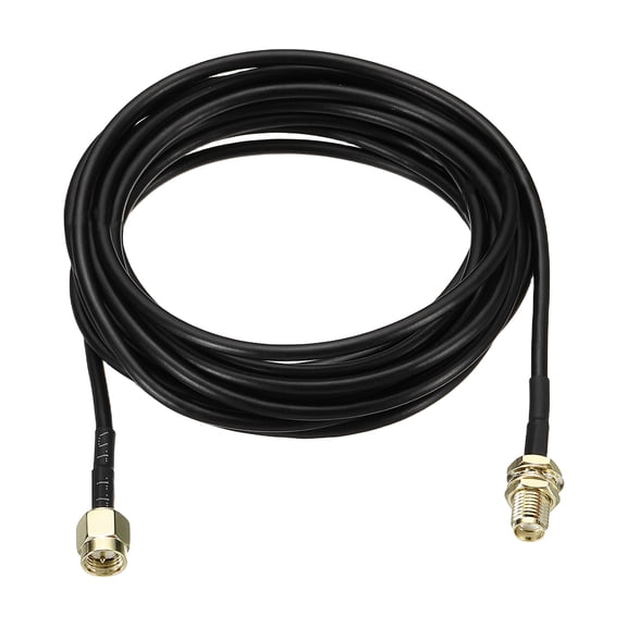 Uxcell Antenna Extension Cable, 9.8FT RP-SMA Female to RP-SMA Male RG174 Coaxial Cable Bulkhead Mount Connectors for Wireless LAN Routers Bridge Cellular Antenna Extension