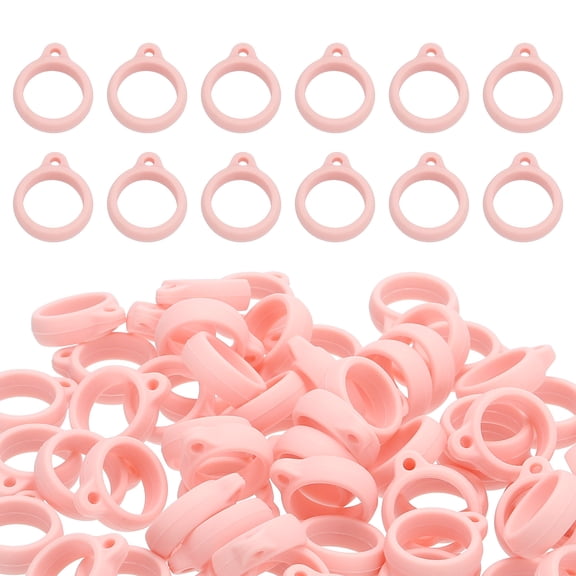 Uxcell Anti-Lost Silicone Rubber Holder, 60 Pcs Multipurpose Lanyard, Pink