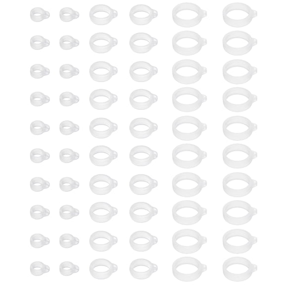 Uxcell Anti-Lost Silicone Rubber Ring Holder 8/13/20mm, 60Pcs Lanyard Holder Multipurpose Adjustable Necklace Lanyard Accessories for Pen Office Keychains Daily Sport, Transparent