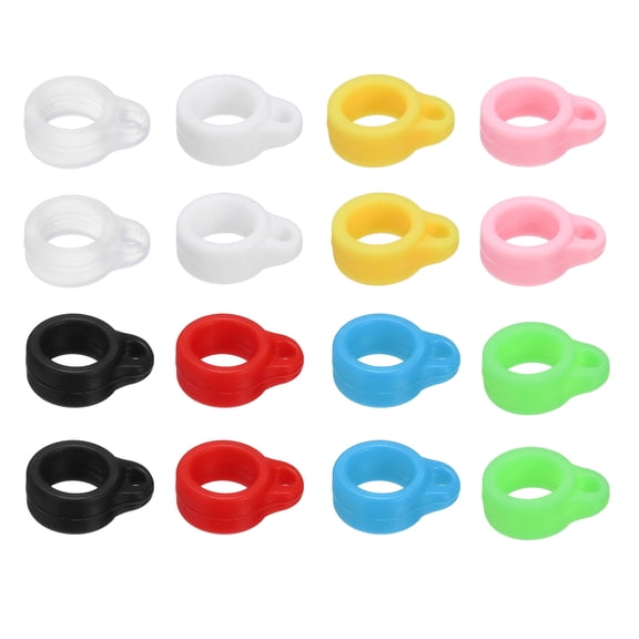 Uxcell Anti-Lost Silicone Rubber Ring Holder 8mm, 16Pcs Lanyard Holder Multipurpose Adjustable Necklace Lanyard Accessories for Pen Office Keychains Daily Sport, 8 Colors