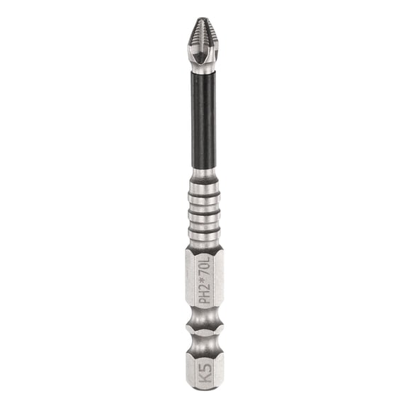 Uxcell Anti Slip Magnetic Phillips Screwdriver Bit PH2 1/4" Hex Shank 2.8" (70mm) Long Impact Cross Screwdriver Bits