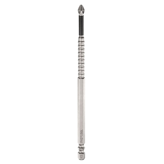 Uxcell Anti Slip Magnetic Phillips Screwdriver Bit PH2 1/4" Hex Shank 6" (150mm) Long Impact Cross Screwdriver Bits