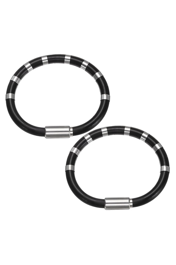 Anti Static Bracelet, 8 Loops Magnetic Anti Static Bracelet Power Balance Wrist Strap Energy Sport Bracelets for Eliminate Static, Black 2Pack