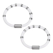 Uxcell Anti Static Bracelet, 8 Loops Magnetic Anti Static Bracelet Power Balance Wrist Strap Energy Sport Bracelets for Eliminate Static, White 2Pack