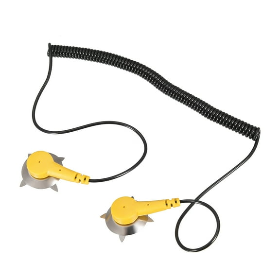 Uxcell Anti-Static ESD Grounding Cable Coiled Cord, with Double Suction Cups 1pcs