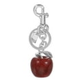 thumbnail image 1 of Uxcell Apple Keychain for Women Bag Purse Charm Cute Apple Accessories with Key Ring and Clips Red-Silver, 1 of 7