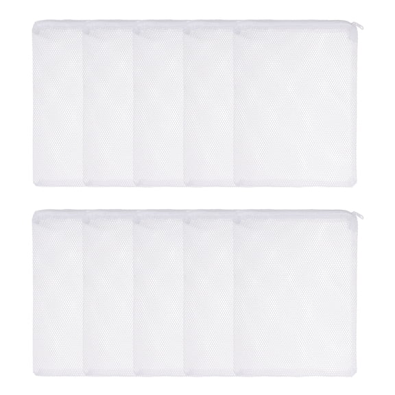 Uxcell Aquarium Filter Media Bags, Fish Tank Fine Mesh Bag with Zipper Reusable Versatile 8 x 6 Inch, (White, 10Pcs), Intended for Fish Tank/Aquarium/Pond/Activated Carbon/Ceramic Rings
