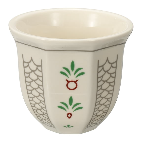 Uxcell Arabic Coffee Cup, 8.5 oz Ceramic Tea Cups Espresso Coffee Mug for Latte Cappuccino Milk Office Home Party Gifts, (White/Gray, Style D)