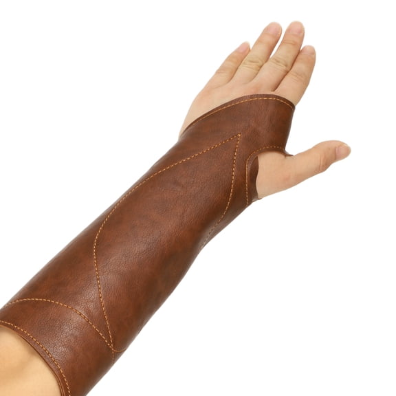Uxcell Archery Arm Guard, Adjustable Bow Armguard for Women and Men Leather Archery Protective and Lightweight Brown & Left Hand Fitting for (Hunting/Shooting Practice/Contest)