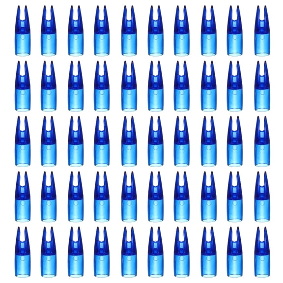 Uxcell Archery Arrow Nocks, 8MM/0.31" ID Plastic Nocks Glue on Replacement Arrow Tail-Fitting For(DIY Hunting/Compound/Recurve Bow/Compound Bow) & 50 Pcs & Plastic & Transparent Blue