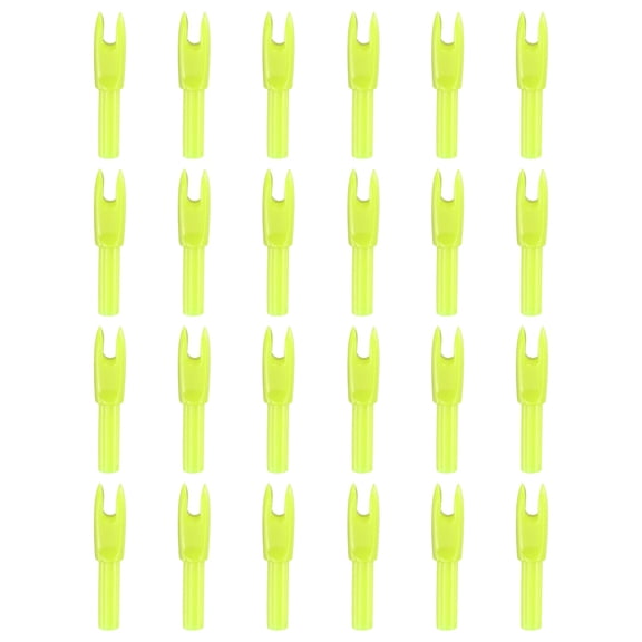 Uxcell Archery Arrows Nocks, Arrow Shaft Plastic Nocks Replacement Archery Arrows Tail Accessory 24 Pack Inside Diameter 4.2 mm Yellow - for (Hunting/Shooting/Compound/Recurve Bow)