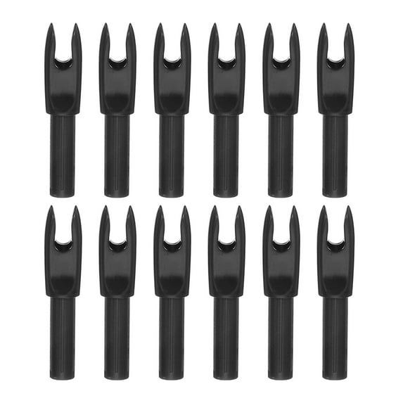Uxcell Archery Arrows Nocks, Plastic Insert Arrow Nock Replacement Arrow Tails for Hunting Shooting Compound Recurve Bow Black