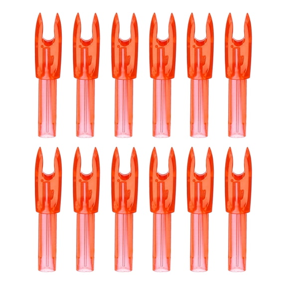 Uxcell Archery Arrows Nocks, Plastic Insert Arrow Nock Replacement Arrow Tails for Hunting Shooting Compound Recurve Bow Clear Orange