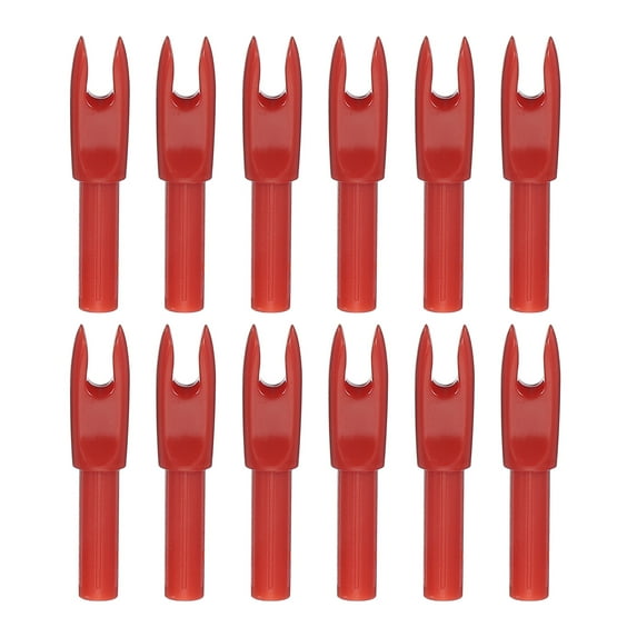 Uxcell Archery Arrows Nocks, Plastic Insert Arrow Nock Replacement Arrow Tails for Hunting Shooting Compound Recurve Bow Red