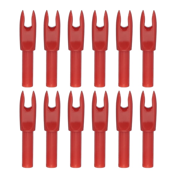 Uxcell Archery Arrows Nocks, Plastic Insert Arrow Nock Replacement Arrow Tails for Hunting Shooting Compound Recurve Bow Red