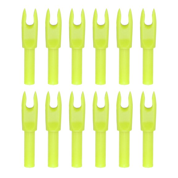 Uxcell Archery Arrows Nocks, Plastic Insert Arrow Nock Replacement Arrow Tails for Hunting Shooting Compound Recurve Bow Yellow