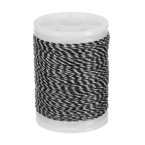 Uxcell Archery Bow String Serving Thread, 0.02" Dia Durable Bowstring Thread Accessories 131 Yard/120M & 400D PE & Black/White-Fitting For(Tying Peep Sight Nock/Compound/Recurve Bow)