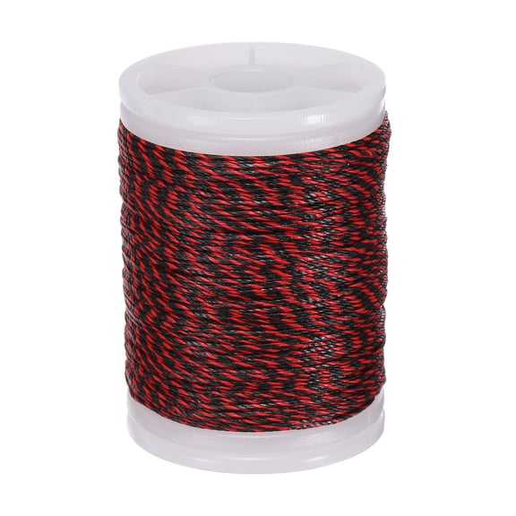 Uxcell Archery Bow String Serving Thread, 0.02" Dia Durable Bowstring Thread Accessories 131 Yard/120M & 400D PE & Red/Black-Fitting For(Tying Peep Sight Nock/Compound/Recurve Bow)