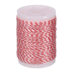 Uxcell Archery Bow String Serving Thread, 0.02" Dia Durable Bowstring Thread Accessories 131 Yard/120M & 400D PE & Red/White-Fitting For(Tying Peep Sight Nock/Compound/Recurve Bow)