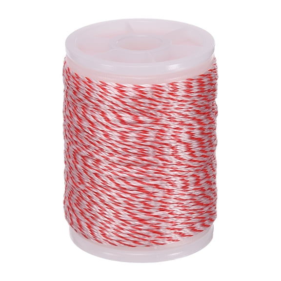 Uxcell Archery Bow String Serving Thread, 0.02" Dia Durable Bowstring Thread Accessories 131 Yard/120M & 400D PE & Red/White-Fitting For(Tying Peep Sight Nock/Compound/Recurve Bow)