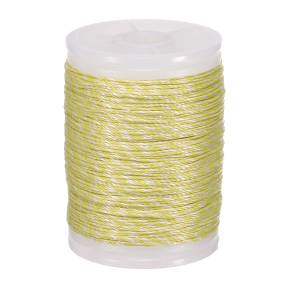 Uxcell Archery Bow String Serving Thread, 0.02" Dia Durable Bowstring Thread Accessories 131 Yard/120M & 400D PE & Yellow/White-Fitting For(Tying Peep Sight Nock/Compound/Recurve Bow)