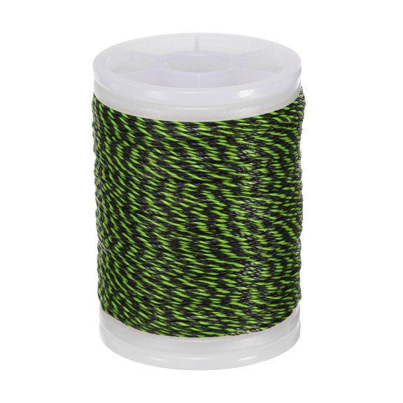 Uxcell Archery Bow String Serving Thread, 0.02" Dia Durable Bowstring Thread Accessory 131 Yard/120M & 400D PE & Grass Green/Black-Fitting For(Tying Peep Sight Nock/Compound/Recurve Bow)