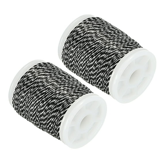 Uxcell Archery Bow String Serving Thread 120 Yard/110M, 2 Pack 0.3" Dia Bowstring Thread, Black White
