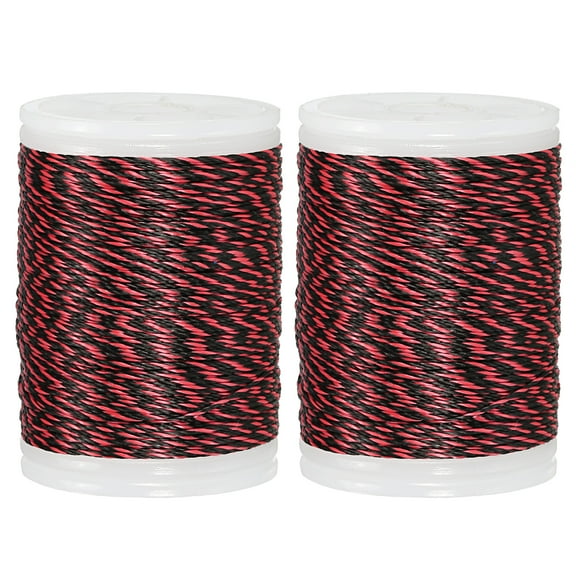 Uxcell Archery Bow String Serving Thread, Bowstring Serving Material Protector 120yd / 110m Polyethylene(Red/Black, Pack of 2)