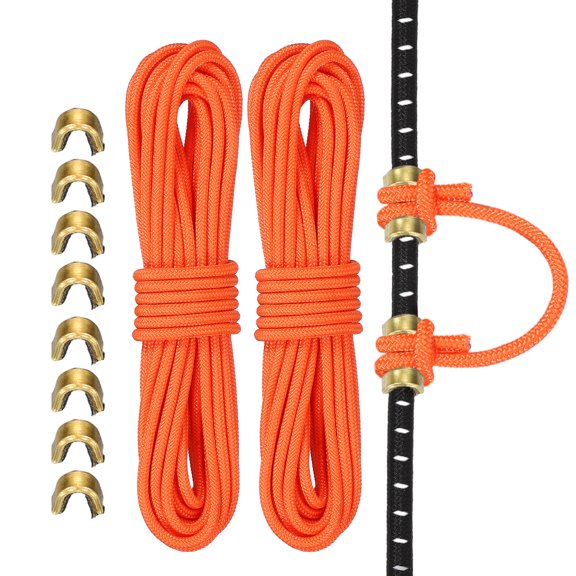 Uxcell Archery D Loop Rope, Bow String D Loop Rope with Brass Nock Points 10 ft & 2 Pcs & Orange -Fitting for (Compound Bow Strings)