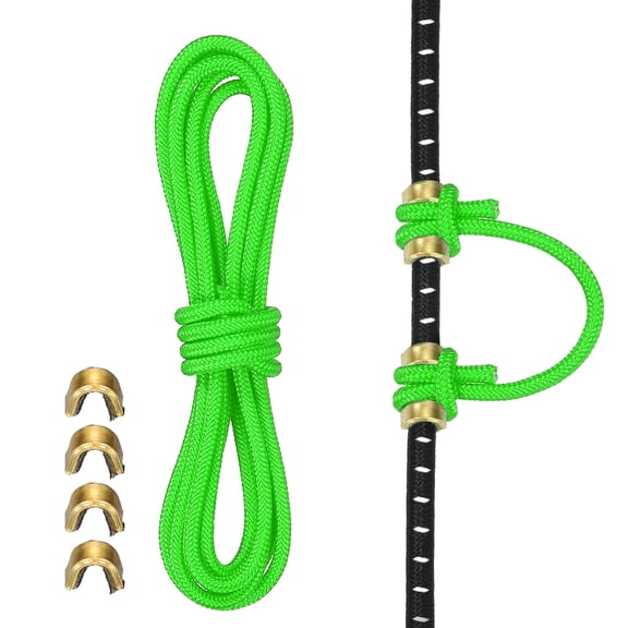 Uxcell Archery D Loop Rope, Bow String D Loop Rope with Brass Nock Points 3 ft & Bright Green -Fitting for (Compound Bow Strings)