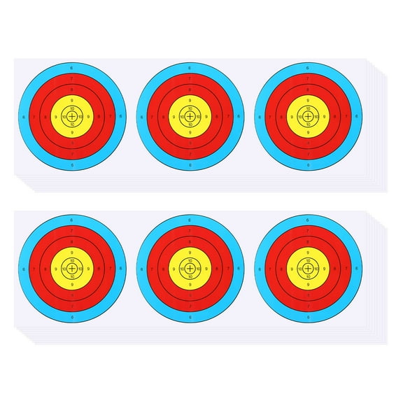 Uxcell Archery Target Paper 7.5 Inch 3 Spot Bow Arrow Target Face for Shooting Practice, 20 Pack